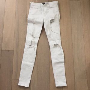 Hollister White High Rise Super Skinney Jeans